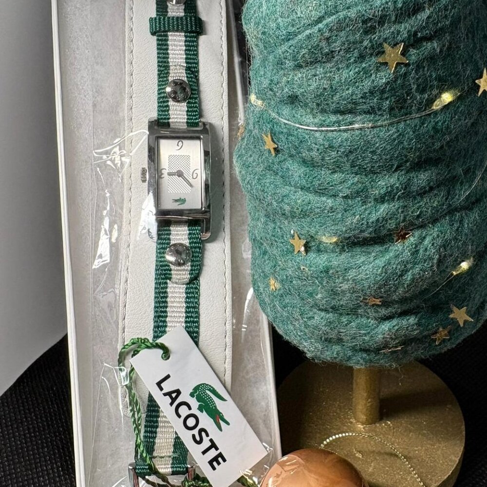 Lacoste Green & White Stripe Watch